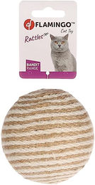 Flamingo Katzenspielzeug Ball Bandit Floris Beige 10 cm aus Kunststoff mit Rasselgeräusch - 1 Stk. – Bild 1 von 3