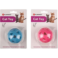 Produktbild von Flamingo Katzenspielzeug Ball mit Glocke aus Kunststoff in bunten Farben 6,5 cm - 6,5 cm