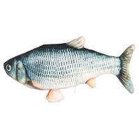 Produktbild von Flamingo Katzenspielzeug Flounder beweglicher Fisch grau mit Katzenminze 29cm