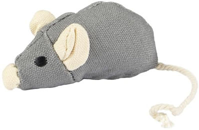 Flamingo Katzenspielzeug Fun Maus aus Baumwolle Grau Beige 17cm – Bild 1 von 3