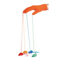 Produktbild von Flamingo Katzenspielzeug Handschuh mit Mäusen in Orange aus Stoff