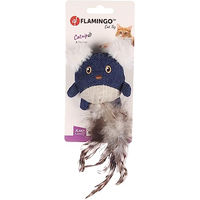 Produktbild von Flamingo Katzenspielzeug Jeany Maus mit Federn und Katzenminze Blau 45cm