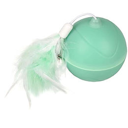 Flamingo Katzenspielzeug LED Ball Magic Mechta 2in1 mit Federn Grün 7cm – Bild 1 von 13