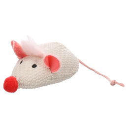 Flamingo Katzenspielzeug Maus aus Plüsch in Beige – Bild 1 von 3
