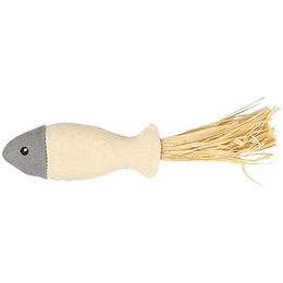 Produktbild von Flamingo Katzenspielzeug Natural Fun Fisch aus Baumwolle mit Catnip in Grau-Beige 20 cm