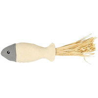 Produktbild von Flamingo Katzenspielzeug Natural Fun Fisch aus Baumwolle mit Catnip in Grau-Beige 20 cm
