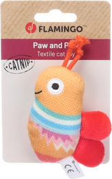 Flamingo Katzenspielzeug Nitz Biene aus Stoff mit Catnip in Orange – Bild 1 von 3