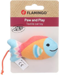 Flamingo Katzenspielzeug Nitz Fisch aus Stoff mit Catnip in Orange – Bild 1 von 3