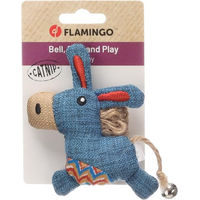 Produktbild von Flamingo Katzenspielzeug Robla Esel aus Stoff mit Catnip und Glöckchen bunt 12cm