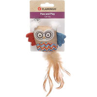 Produktbild von Flamingo Katzenspielzeug Robla Eule aus Stoff mit Catnip, Federn und Knistergeräusch, bunt, 21cm