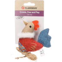 Produktbild von Flamingo Katzenspielzeug Robla Huhn aus Stoff mit Knistergeräusch und Catnip bunt