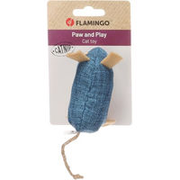 Produktbild von Flamingo Katzenspielzeug Robla Maus aus Stoff mit Catnip in Blau 9,2cm