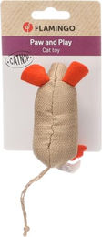 Flamingo Katzenspielzeug Robla Maus aus Stoff mit Catnip in Bunt und Beige 9,2cm – Bild 1 von 3