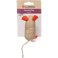 Produktbild von Flamingo Katzenspielzeug Robla Maus aus Stoff mit Catnip in Bunt und Beige 9,2cm