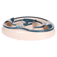 Produktbild von Flamingo Katzenspielzeug Shilo Intelligenzspielzeug oval weiß blau aus Kunststoff mit Katzenminze