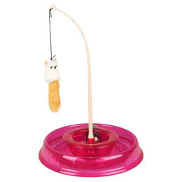 Flamingo Katzenspielzeug Tibo Circuit rund mit Catnip in Rosa 27,5x27,5x38 cm – Bild 1 von 9