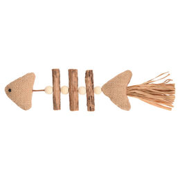 Produktbild von Flamingo Katzenspielzeug Topsy Fisch aus Holz mit Matatabi Natur 21 cm
