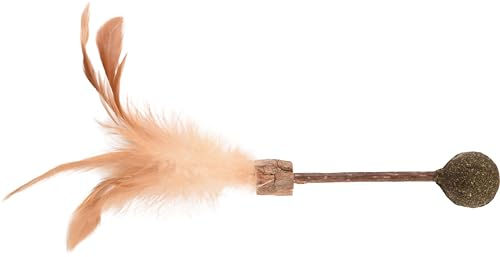 Produktbild von Flamingo Katzenspielzeug Topsy Stick aus Holz mit Matatabi Kugel Natur 25cm