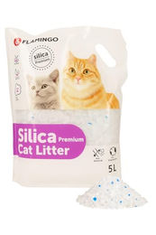 Flamingo Katzenstreu Silica unparfümiert grobkörnig 5 L - 5 l – Bild 1 von 4