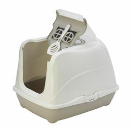 Flamingo Katzentoilette Flip Cat Classic XL Haubentoilette aus Kunststoff Grau – Bild 1 von 3