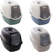 Produktbild von Flamingo Katzentoilette Lexie offene Schalentoilette aus Kunststoff Grün Weiß