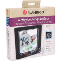 Produktbild von Flamingo Katzentür Idda Schwarz mit 4-Wege-Verriegelung aus Kunststoff - 1 Stk.