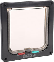 Flamingo Katzentür Tami Katzenklappe Schwarz aus Kunststoff mit 4-Wege-Verriegelung – Bild 1 von 5