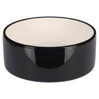 Produktbild von Flamingo Keramik Hundenapf Rocky rund schwarz weiß 900ml für mittelgroße Hunde - 0,9 l