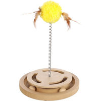 Produktbild von Flamingo Kitty Brain Train Intelligenzspielzeug aus Holz mit Federn für Katzen - 1 Stk.