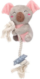 Flamingo Koala Kauspielzeug mit Seil für Welpen zur Zahnpflege Grau – Bild 1 von 2
