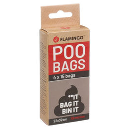 Flamingo Kotbeutel Basic Babi Schwarz für Hunde 4 x 15 Stück Nachhaltig - 4 x 15 Stk. – Bild 1 von 6