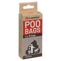 Produktbild von Flamingo Kotbeutel Basic Dumpa Schwarz für Hunde 4 x 15 Beutel 220 x 320 mm - 4 x 15 Stk.