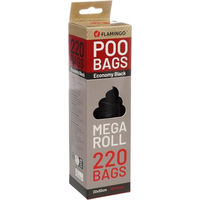 Produktbild von Flamingo Kotbeutel Basic Schwarz für Hunde 220 Stück reißfest und wasserfest