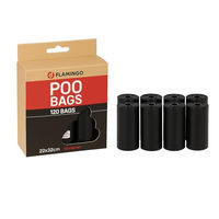 Produktbild von Flamingo Kotbeutel für Hunde Schwarz 120 Stück biologisch abbaubar