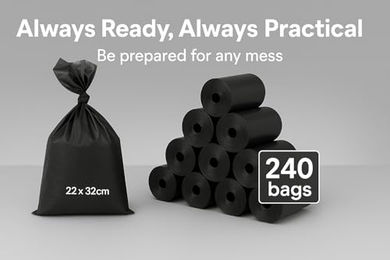 Flamingo Kotbeutel für Hunde Schwarz Biologisch abbaubar 60 Stück - 60 x 22 cm – Bild 1 von 5