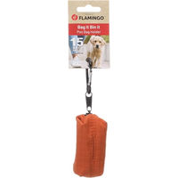 Produktbild von Flamingo Kotbeutelspender Vika Orange aus Polyester mit Karabinerhaken und 1 Rolle Beutel - 15 Stk.