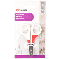 Produktbild von Flamingo Krallenschere für Katzen aus Edelstahl Weiß/Rot