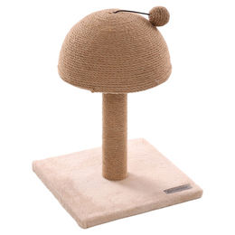 Flamingo Kratzbaum Asha Beige mit Plüsch und Rasselspielzeug 30 x 30 x 44 cm – Bild 1 von 3