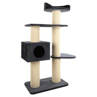Produktbild von Flamingo Kratzbaum Azrael für Katzen Grau 101 x 48 x 157 cm mit Sisal und FSC-zertifiziertem Holz