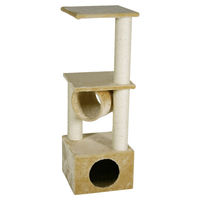 Produktbild von Flamingo Kratzbaum Baretti beige mit Tunnel und Liegeplatte aus Sisal 35x35x103 cm