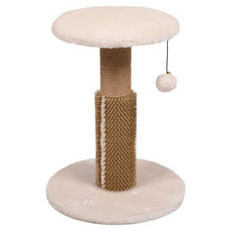 Flamingo Kratzbaum Bea für Katzen in Creme und Natur mit Jute-Seil, 32x32x40,5 cm – Bild 1 von 3