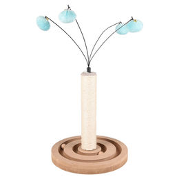Flamingo Kratzbaum Cya für Katzen aus Plüsch und Sisal in Türkis/Grau 29x29x50 cm – Bild 1 von 4