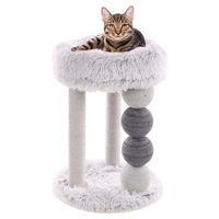 Produktbild von Flamingo Kratzbaum Duchess für Katzen grau/weiß aus Plüsch 43x43x61,5 cm