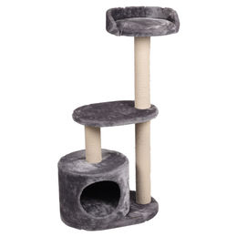 Flamingo Kratzbaum Echo Grau mit Liegefläche und verstecktem Platz 48x34x99 cm – Bild 1 von 8