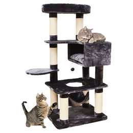 Flamingo Kratzbaum Evan dunkelgrau mit Hängematte und Spielbällen 105,5x72x162 cm – Bild 1 von 4