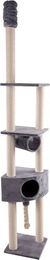 Produktbild von Flamingo Kratzbaum Everest Grau mit Deckenspanner und Plüsch 38x38x255-285cm