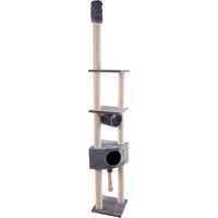 Produktbild von Flamingo Kratzbaum Everest Grau mit Deckenspanner und Plüsch 38x38x255-285cm