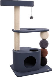 Flamingo Kratzbaum Horacio Blau mit Sisal-Kratzstämmen und Kuschelhaus 76 x 44 x 107,5 cm – Bild 1 von 8