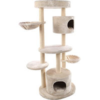 Produktbild von Flamingo Kratzbaum Inga für Katzen Beige mit Sisal Hängematte und Liegeplatte 103x50x142cm
