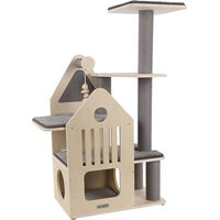 Produktbild von Flamingo Kratzbaum Kaisa für Katzen in Grau und Beige mit 114 cm Höhe